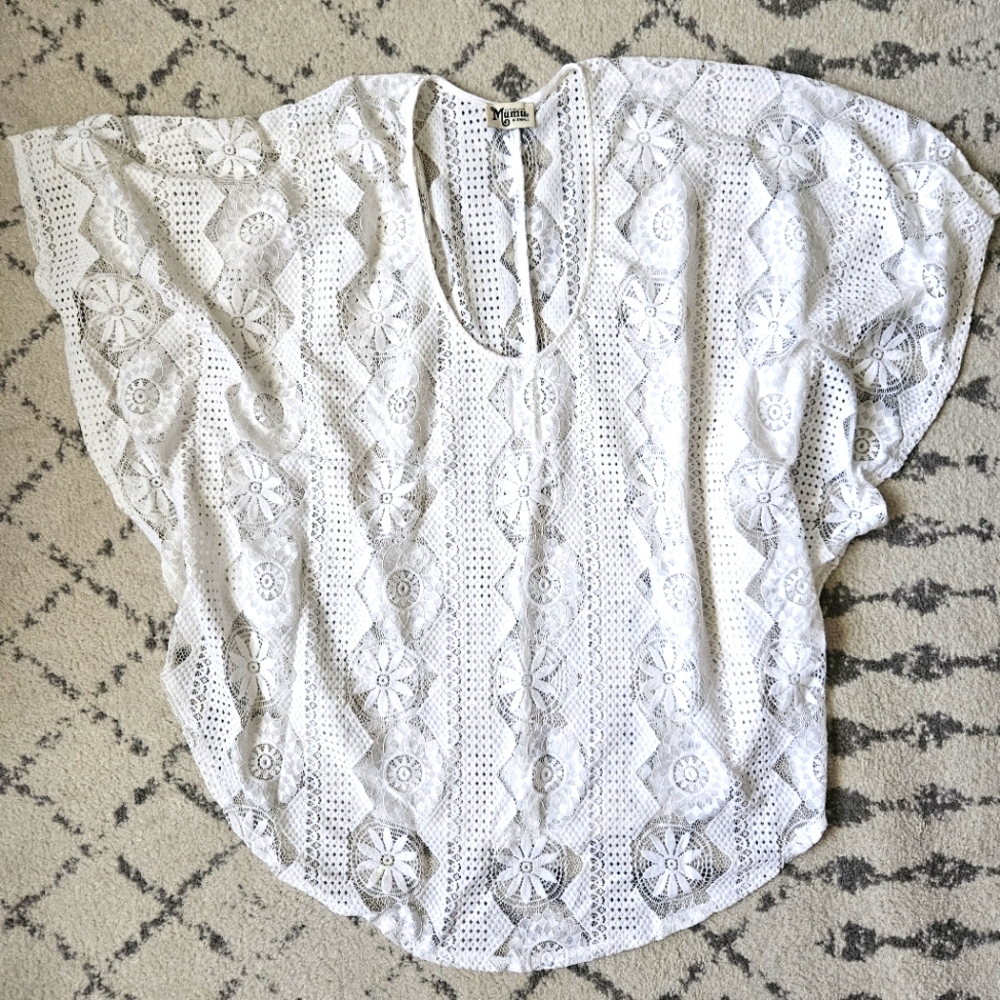 Show Me Your Mumu White Poncho Top Sz XS